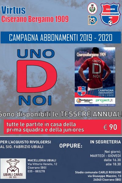 Galleria “UnoDnoi”, ufficializzata la campagna abbonamenti della Virtus CiseranoBergamo 2019/2020