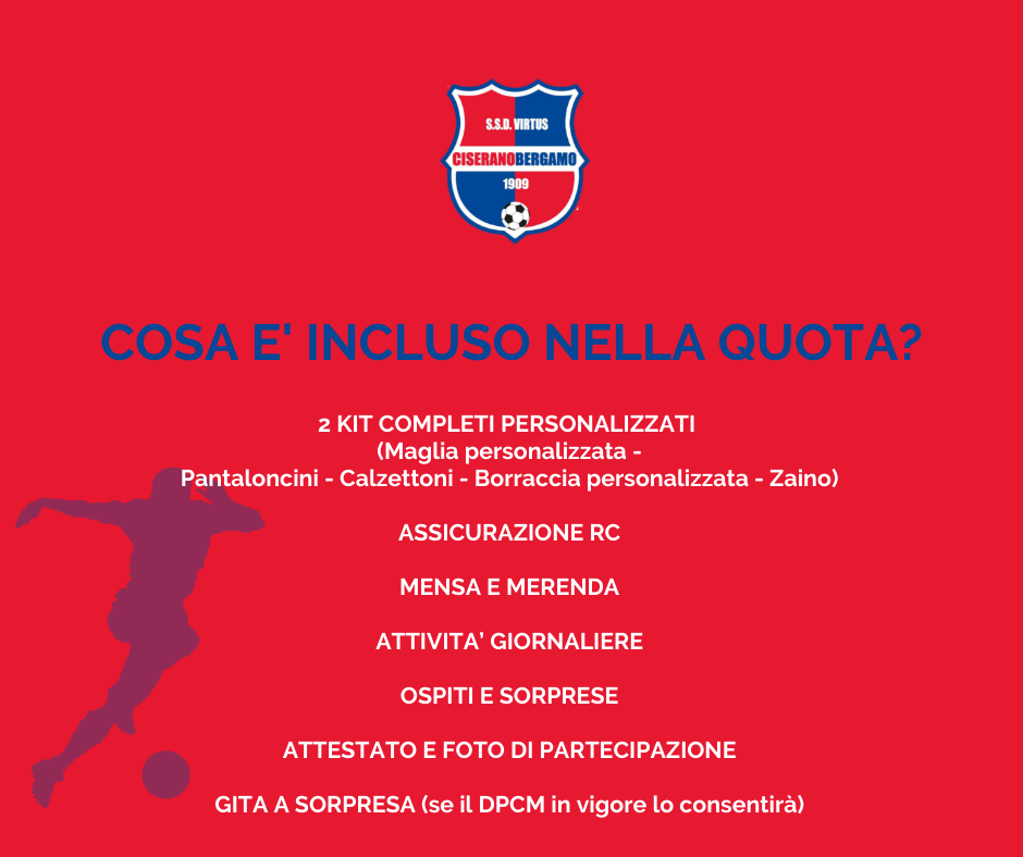 Galleria Torna il VCBG Summer Camp: scarica l’adesione per partecipare all’edizione estiva. Tre settimane di calcio e divertimento con gli allenatori rossoblù!