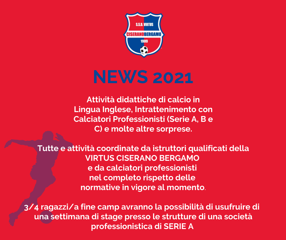 Galleria Torna il VCBG Summer Camp: scarica l’adesione per partecipare all’edizione estiva. Tre settimane di calcio e divertimento con gli allenatori rossoblù!