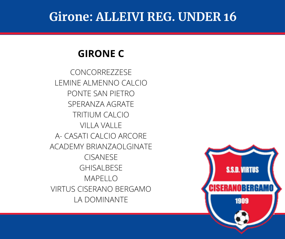 I gironi delle categorie giovanili Under 17, Under 16 e Under 15 per la stagione 2021-2022