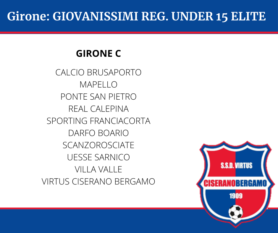 I gironi delle categorie giovanili Under 17, Under 16 e Under 15 per la stagione 2021-2022